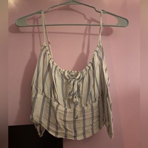 Navy and White Striped Cropped Tank